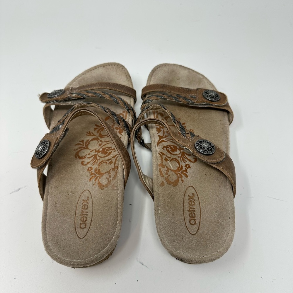 Aetrex Janey Braided Slid Sandals Women's Sz 6 - Picture 9 of 15